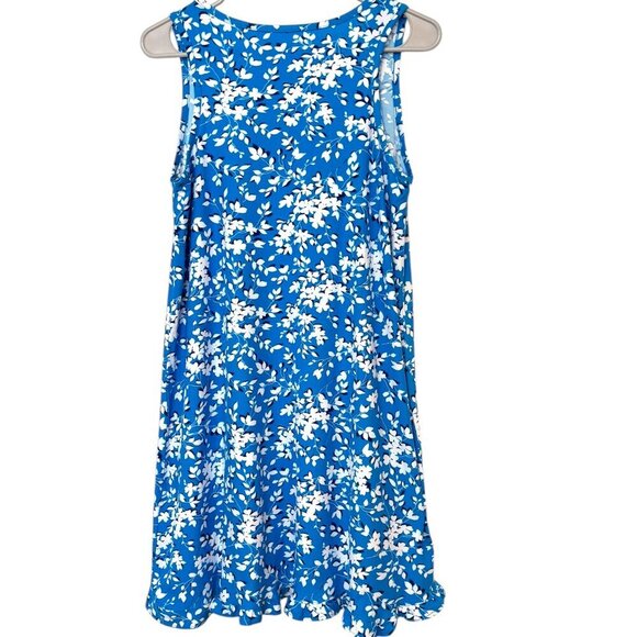 DRAPER JAMES Sleeveless Floral Print Shift Dress Ruffle Hem NWOT Size S / M - Picture 4 of 6